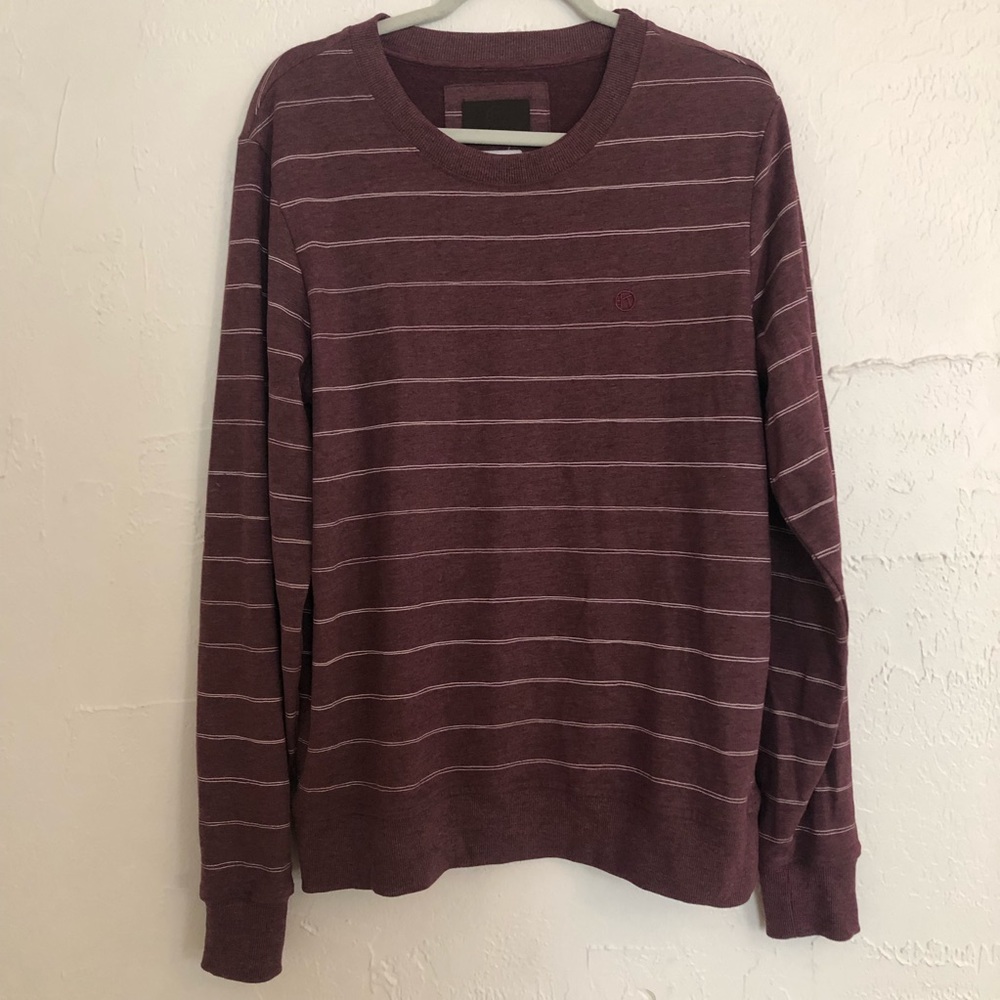 Kazane Mens Striped Athleisure Crew Neck Sweatshirt Luxury Cozy Streetwear M